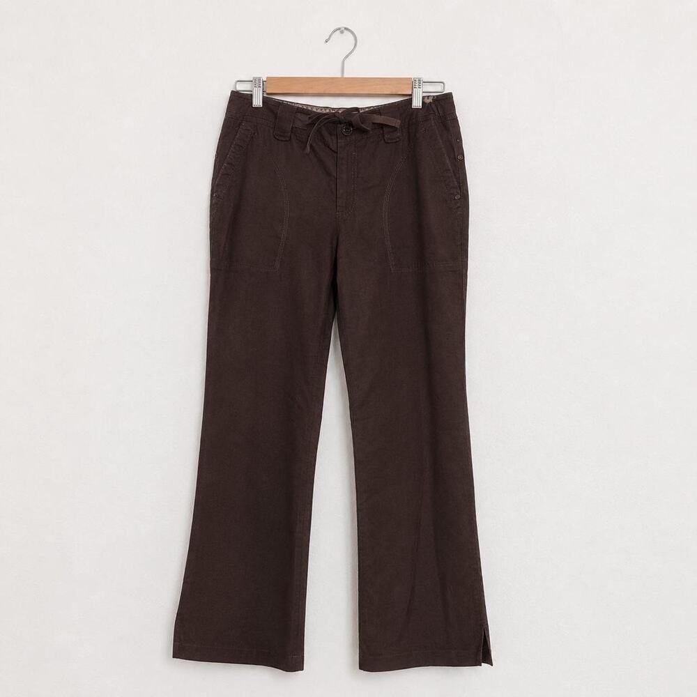 vintage esprit brown linen blend flare pants